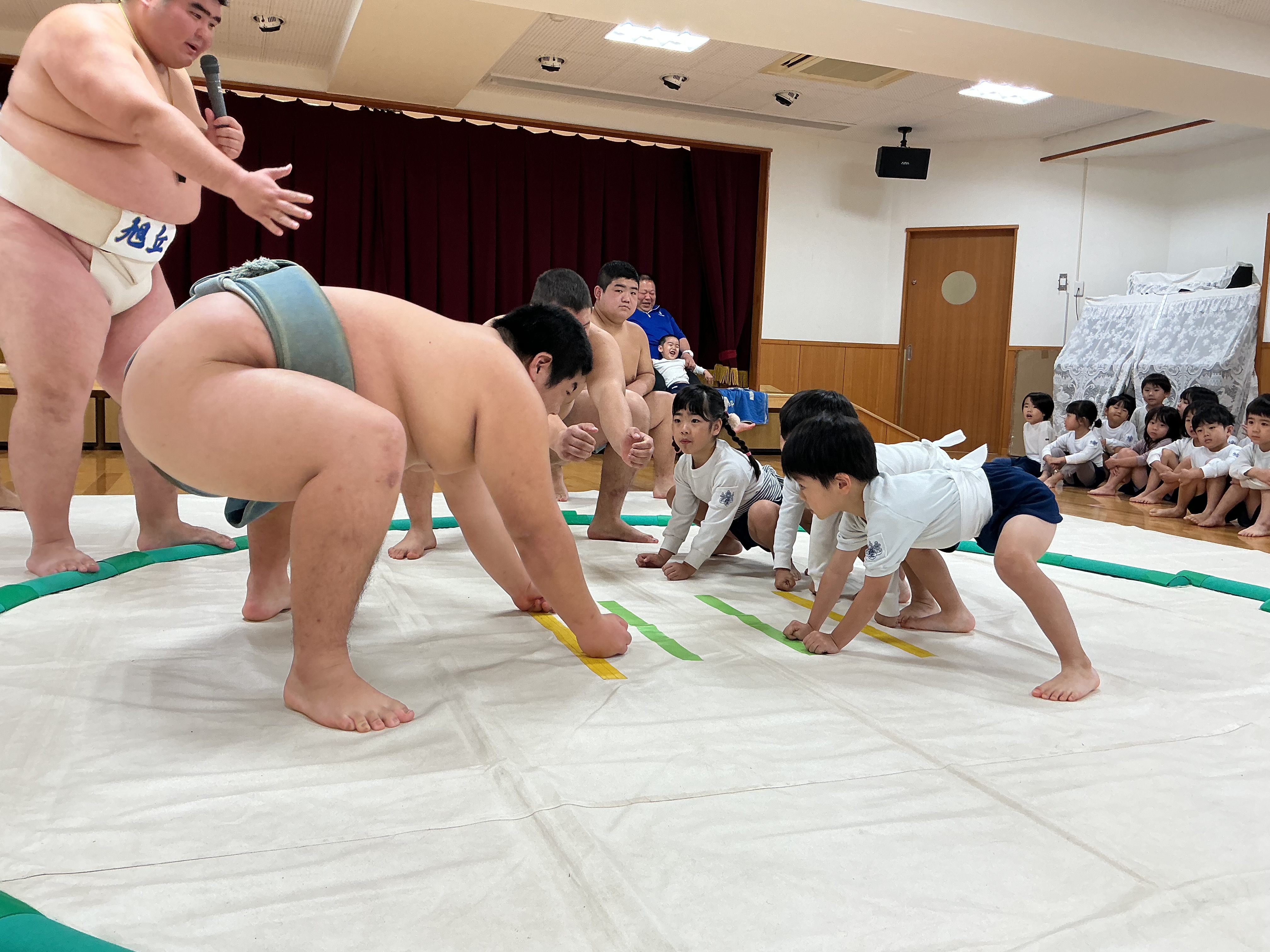 相撲ワークショップ　地域学校協働活動～旭丘高校との交流～